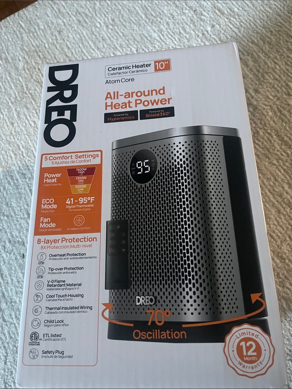Ceramic Space Heater – Silver